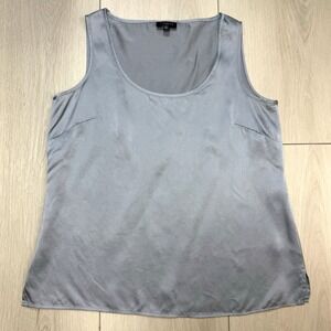 Talbots Petites Gray 100% Silk Tank Top Womens 4P Sleeveless Blouse Shell 2012